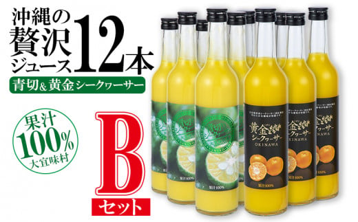 沖縄の贅沢ジュース 12本 Bセット（青切シークヮサー・黄金シークヮサー 各6本）KS1010