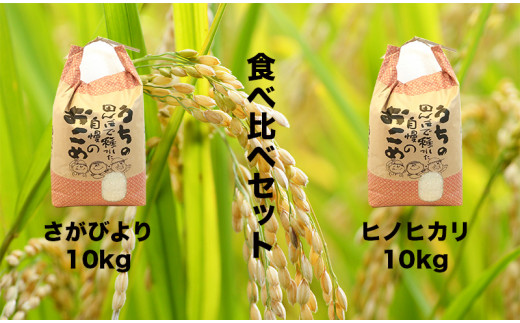 佐賀県産のお米を2種類「さがびより」「ヒノヒカリ」を、セットに致しました。二つの品種を、食べ比べていただければと思います。