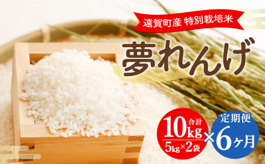 【6ヶ月定期便】 特別栽培米 夢れんげ 精米 10kg×1袋 合計60kg