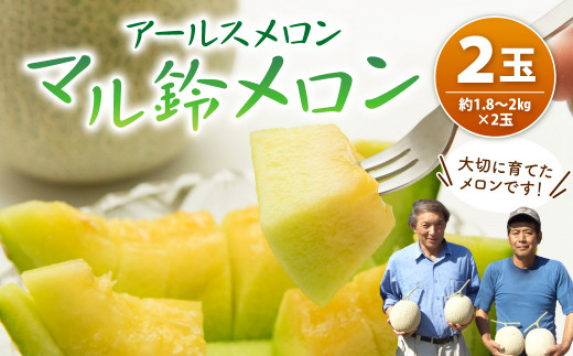マル鈴 メロン 2玉 化粧箱入り 1.8~2kg