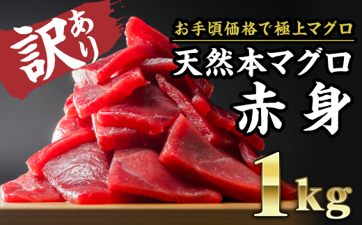 【訳あり】天然本マグロ 赤身 大満足1kg CH-67 269922 - 三重県尾鷲市