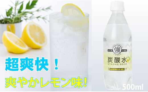 大人気！強炭酸水レモン 500ml X 24本 水・ミネラルウォーター / 佐賀 