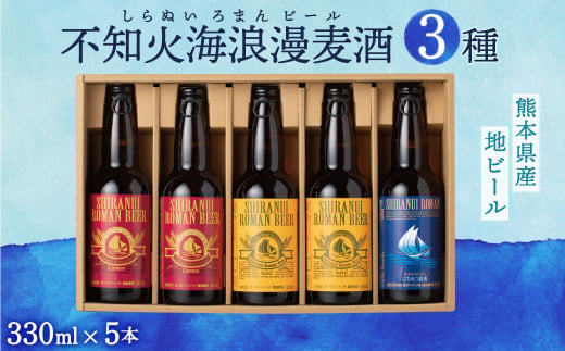 不知火海浪漫 麦酒 3種 5本セット 計 1.65L (330ml×5) 825540 - 熊本県水俣市