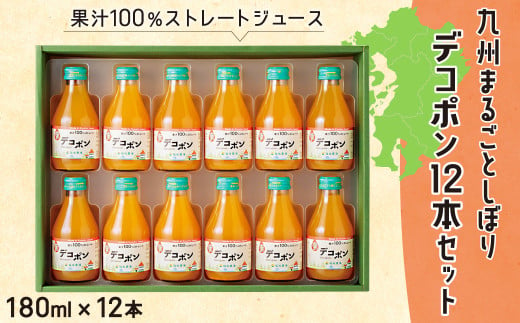 九州まるごとしぼり デコポン 12本(各180ml) セット 果汁100％