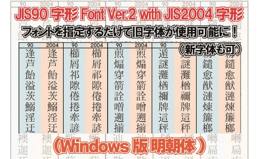 旧字体も新字体も区別なく使用可能に Jis90字形font Ver 2 With Jis04字形 Windows版 明朝体 高知県高知市 ふるさと納税 ふるさとチョイス