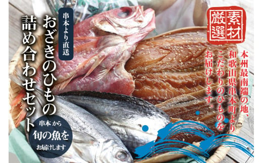 おざきのひもの 詰め合わせセット＜旬の魚をお届け！＞（Aセット） 【冷凍】 938120 - 和歌山県串本町