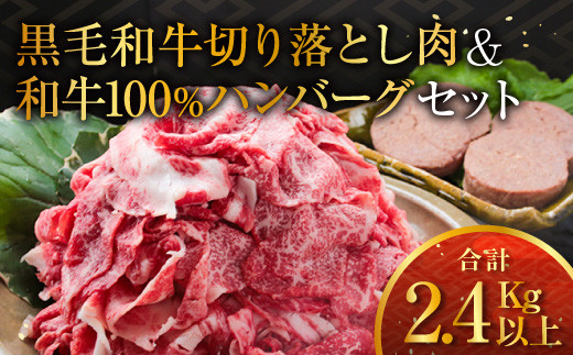 Ab1 816 家計の味方 黒毛和牛切り落とし2kg 和牛100 ハンバーグ1g 4個セット 合計2 4kg以上 宮崎県都農町 ふるさと納税 ふるさとチョイス