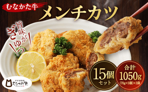 むなかた牛 メンチカツ 70g×15個 セット 計1.05kg 小分け【すすき牧場】_KA0138