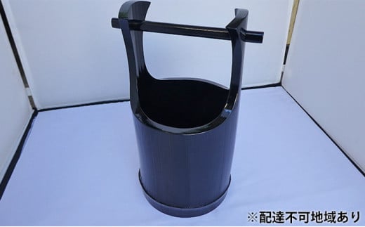 竹製 手桶型アイスペール(黒塗)横20(Φ15-18)×h17(30) 
