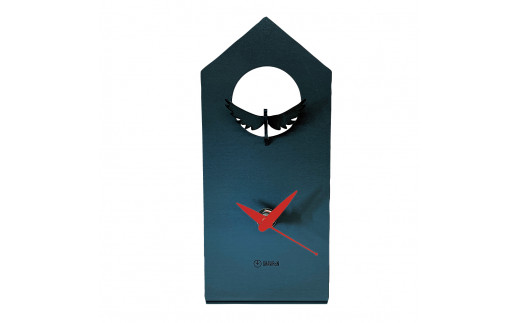GRAVIRoN Bird Clock ハト 黒皮鉄（置き時計）