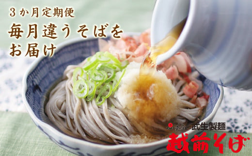 【定期便３回】創業90余年の老舗・武生製麺　大人気そば３種をお届け！