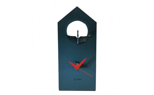 GRAVIRoN Bird Clock オカメインコ 黒皮鉄（置き時計）