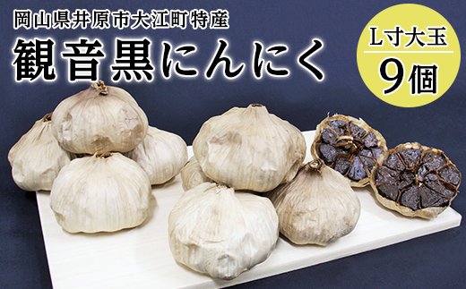 B-05観音黒にんにく(L寸大玉)9個 220661 - 岡山県井原市