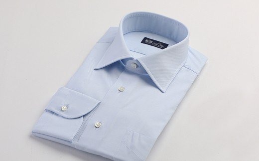 [№5636-0192]HITOYOSHIシャツ(ブルーツイル) 紳士用