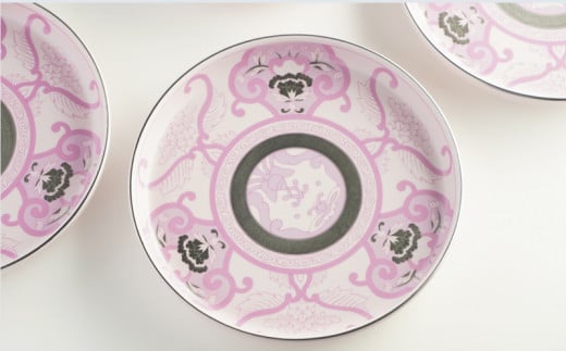 【有田焼 JAPAN CHERRY】 和皿 19cm 古伊万里草花紋 4枚セット