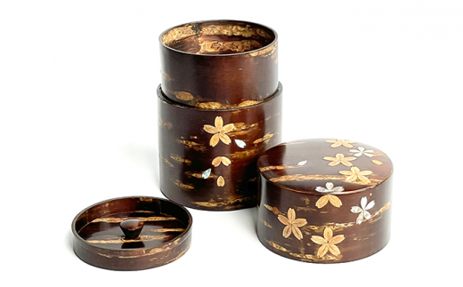 冨岡商店 樺細工 総皮茶筒 桜 M 002113 :20221225134453-00857