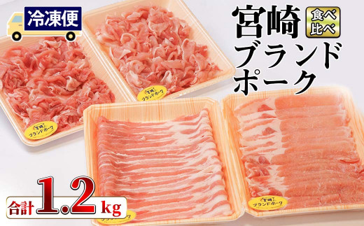 Ku217 宮崎ブランドポーク3種食べ比べセット 合計1 2kg バラ300g ロース300g こま切れ300g 2p スーパーほりぐち 宮崎県串間市 ふるさと納税 ふるさとチョイス