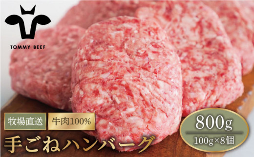 牧場直送】岩塩と牛肉のみで作った手ごねハンバーグ 100g×8個 【有限 ...