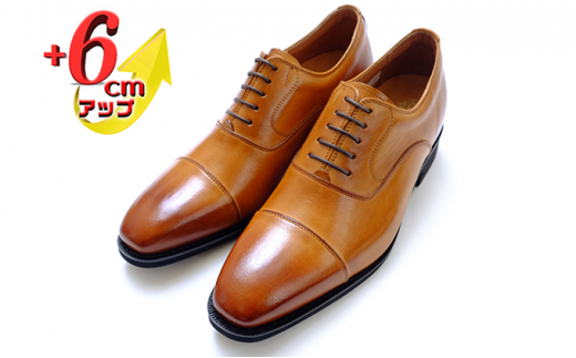本革 ビジネスシューズ 革靴 紳士靴 6cmアップ シークレットシューズ　No.1301　キャメル 26.5cm [№5990-7661]0278