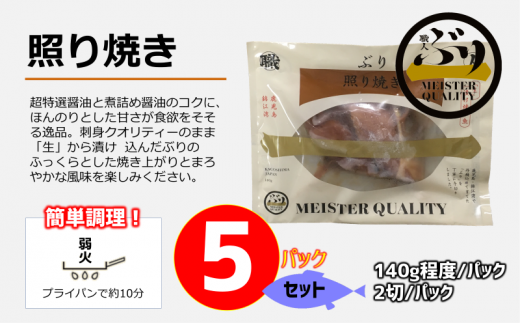 A1 4762 鹿児島産ぶり冷凍調理パック 5パック 照り焼き 鹿児島県垂水市 ふるさと納税 ふるさとチョイス