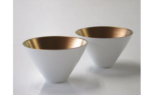 ARITA PORCELAIN LAB(アリタポーセリンラボ) ゴールド・ペア小鉢小飯碗 有田焼 茶碗 モダン ボウル スタイリッシュ  A50-197｜ふるラボ