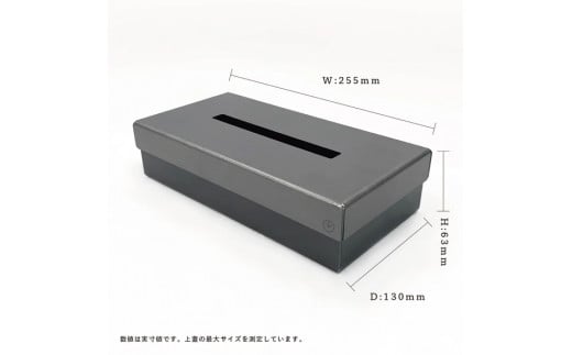 GRAVIRoN lid Box Tissue Case 黒皮鉄×黒皮鉄（ティッシュケース）