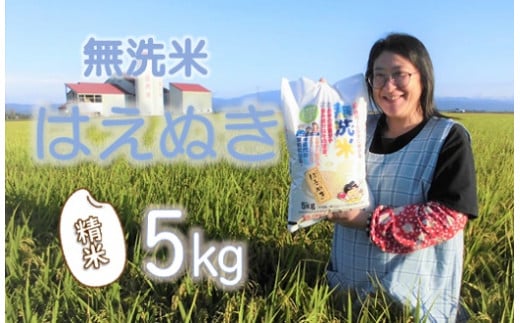 【令和6年産・精米】小野寺農園の【無洗米】はえぬき5kg