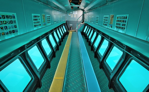 海中観光船ブルーマリン 船底の展望室