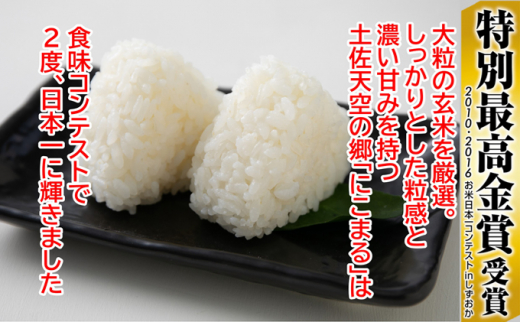 ★令和5年産★農林水産省の「つなぐ棚田遺産」に選ばれた棚田で育てられた 棚田米 土佐天空の郷　5kg食べくらべセット定期便　隔月お届け　全6回