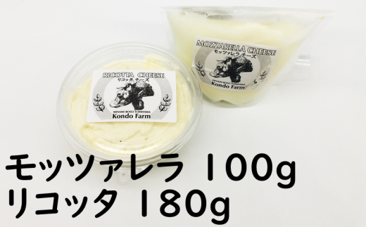 近藤牧場のチーズセット モッツアレラ100ｇ リコッタ180ｇ 5651 0647 千葉県南房総市 ふるさと納税 ふるさとチョイス