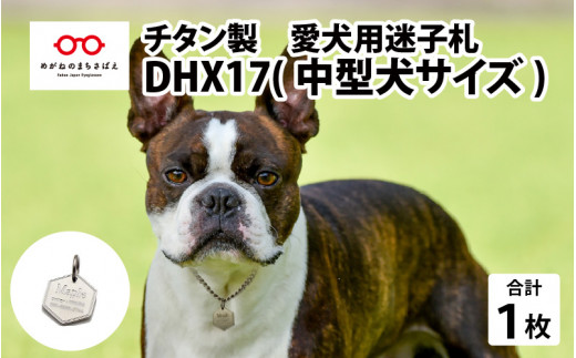チタン製　愛犬用迷子札　DHX17(中型犬サイズ)　[H-01803] 278014 - 福井県鯖江市