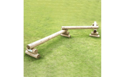 木製 平均台2連結 国産材 環境配慮 外遊び 屋外 アスレチック 遊具 公園 庭