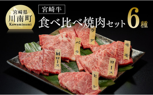 宮崎牛 焼肉 ６種食べ比べセット 選べる発送月 肉 牛 牛肉 国産 黒毛和牛 BBQ