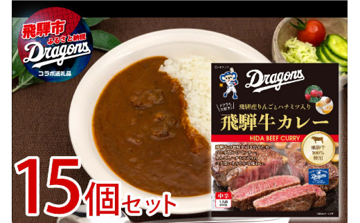 中日ドラゴンズコラボ 飛騨牛カレー 15食 常温保存 常備食 レトルト