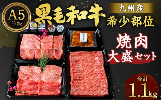 A5 黒毛和牛 希少部位 焼肉 大盛 セット 計1 100g ファミリー向け タレ 薬味付き 福岡県北九州市 ふるさと納税 ふるさとチョイス