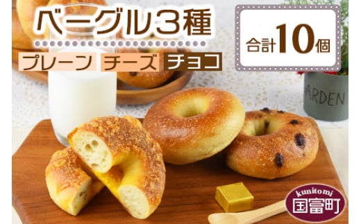 <ベーグル 3種セット 計10個>翌月末迄に順次出荷 279173 - 宮崎県国富町