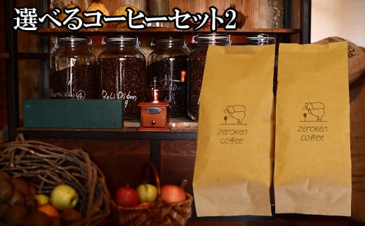 【ZR02W】選べるコーヒーセット2（2袋）＜豆＞でお届け 410179 - 鳥取県南部町