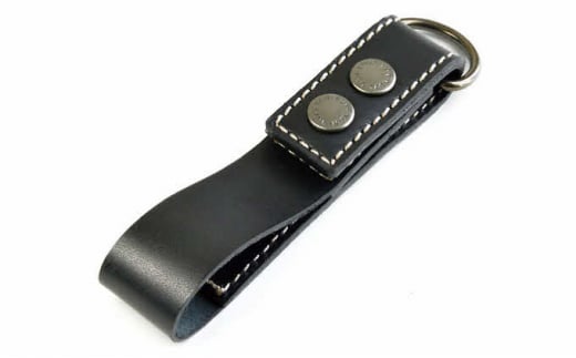 ぬめ革の時計ホルダー／Type-D（幅：20mm）ブラック（ステッチカラー：ホワイト） 1268507 - 徳島県松茂町