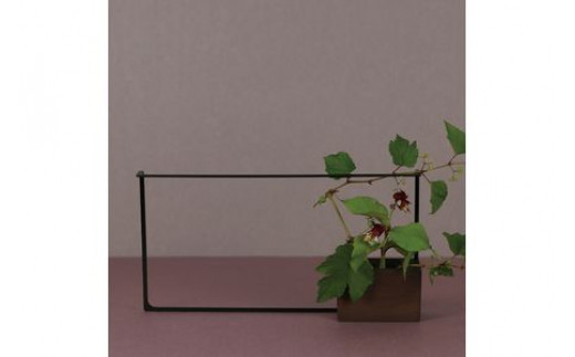 ALART〈アルアート〉　NOIR ノワール　04 曲 花器　インテリア　玄関やサイドボードに。木と金属を組み合わせた存在感のある花器　 シンプル&モダンスタイル