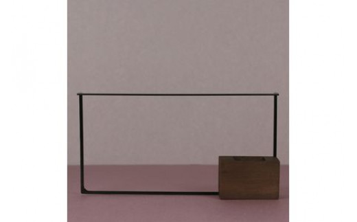 ALART〈アルアート〉　NOIR ノワール　04 曲 花器　インテリア　玄関やサイドボードに。木と金属を組み合わせた存在感のある花器　 シンプル&モダンスタイル