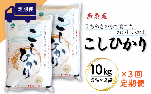 【定期便3ヶ月】西条産のお米「コシヒカリ」（10kg） 令和5年産 280476 - 愛媛県西条市