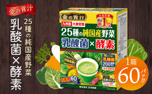 8_2-01 金の青汁 25種の純国産野菜 乳酸菌×酵素 60袋