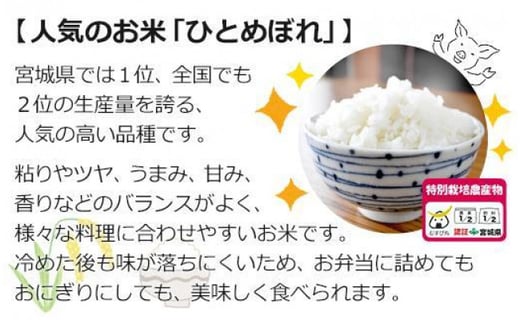 令和3年度産】農薬・化学肥料節減米ひとめぼれ（玄米30キロ） - 宮城県