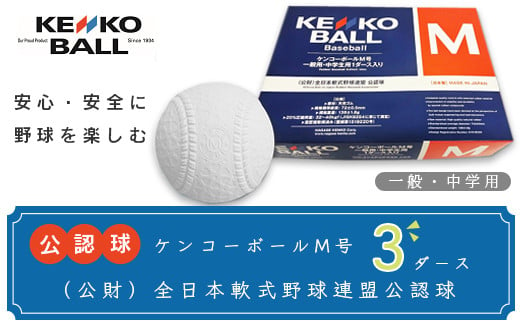 N02503（公財）全日本軟式野球連盟公認球 ケンコーボールＭ号（1ダース 