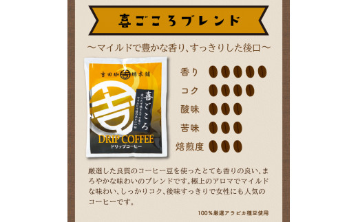 吉田珈琲本舗】煎りたて、挽きたて ! ドリップコーヒー 4種 50袋 3ヶ月