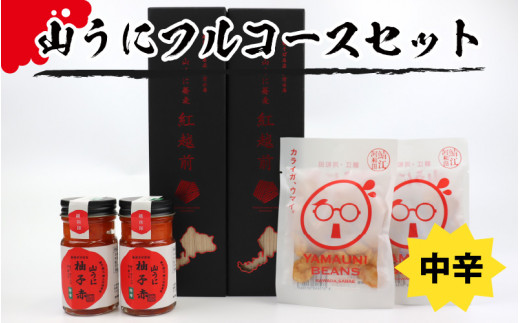 鯖江の伝統薬味山うにフルコースセット　中辛 [B-01001a] 260403 - 福井県鯖江市