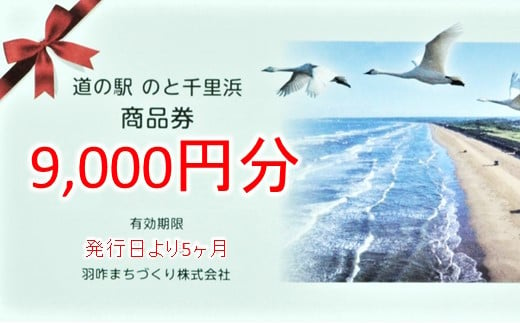 [G049] 道の駅のと千里浜オリジナル商品券（9,000円）