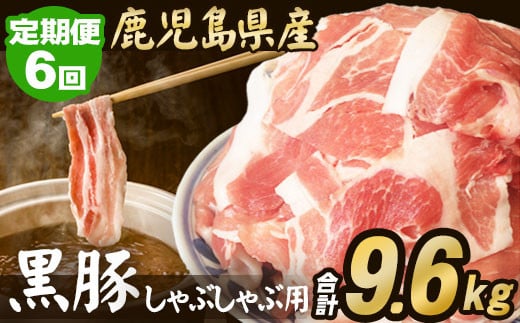 鹿児島県産 黒豚しゃぶしゃぶ用 1.6kg×6回 計9.6kg
