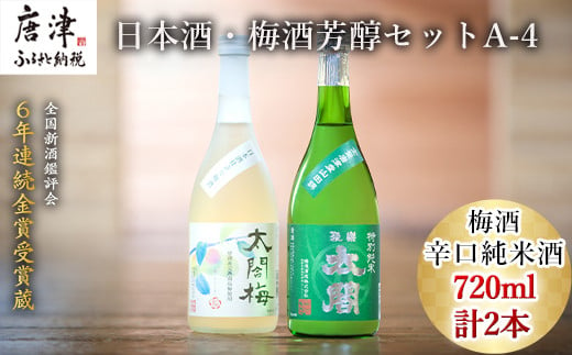 唐津地酒太閤 芳醇な辛口の特別純米酒と口当たり柔らかな梅酒 720ml各1本(計2本) 日本酒・梅酒芳醇セットA-4 「2022年 令和4年」
