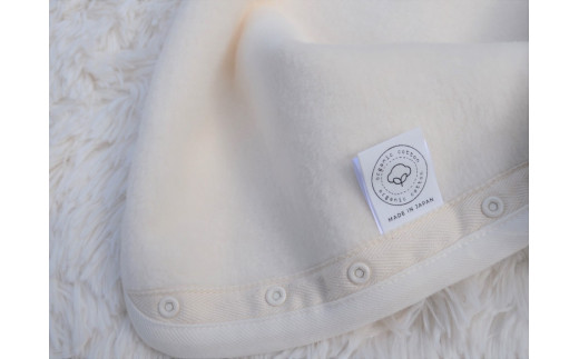 綿毛布 半袖スリーパー(Lサイズ) オーガニック綿使用 2way仕様で暖か 